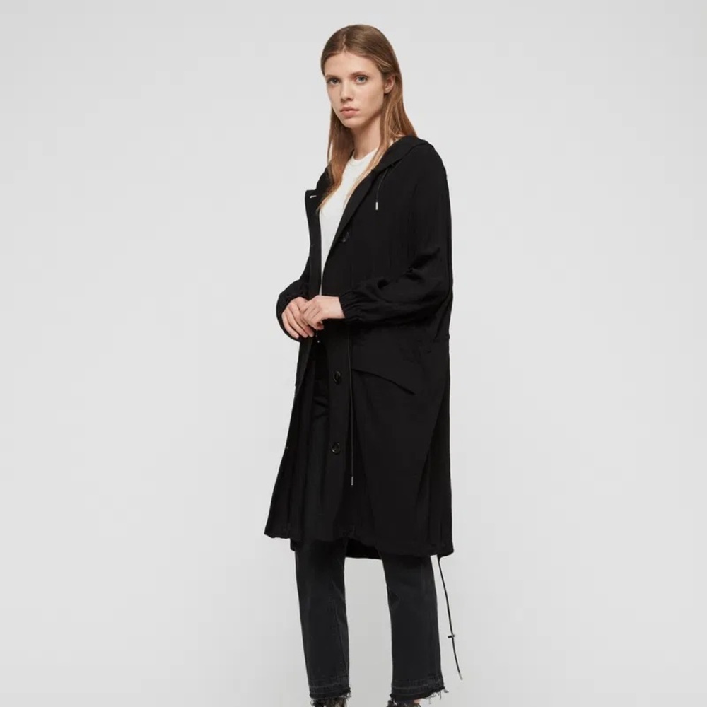 ALL SAINTS Bay Parka, Black, Size Small. Brand new, never worn, with tags on!